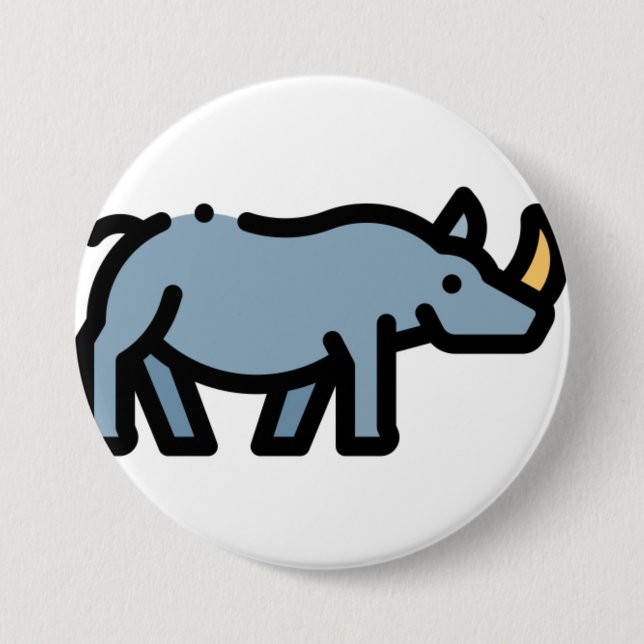 Rhino 7.5 Cm Round Badge (Front)