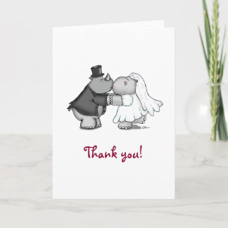 Rhino and Hippo Thank you Greeting Card