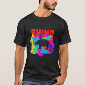Rhino Animal Mosaik Puzzle T-Shirt