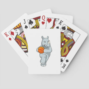 Rhino as Basketball player with Basketball Playing Cards