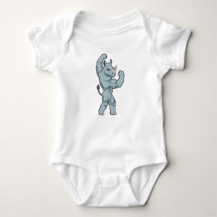 Rhino as Bodybuilder extreme Baby Bodysuit