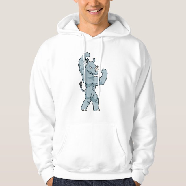 Rhino as Bodybuilder extreme Hoodie (Front)