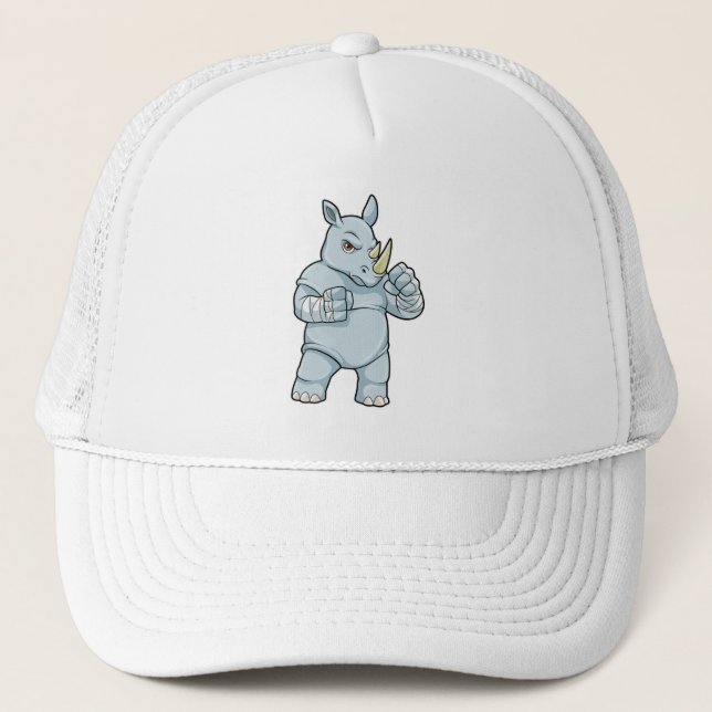 Rhino as Boxer at Boxing Trucker Hat (Front)