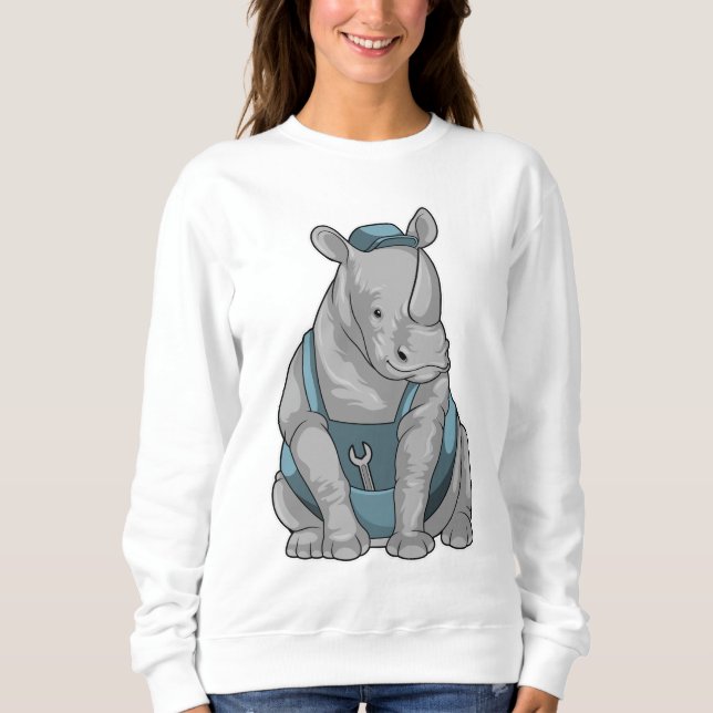 Rhino as Craftsman with Wrench Sweatshirt (Front)