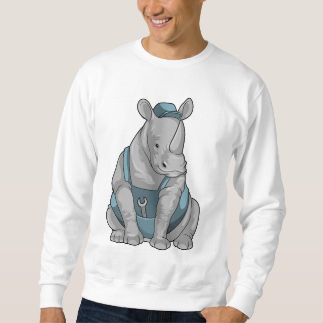 Rhino as Craftsman with Wrench Sweatshirt (Front)