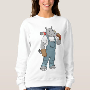 Rhino as Handyman with Water pump pliers Sweatshirt