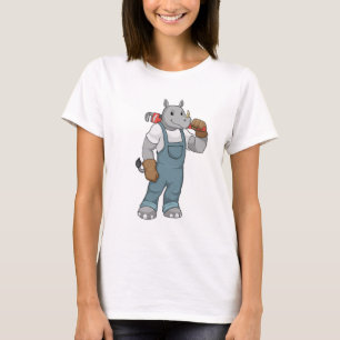 Rhino as Handyman with Water pump pliers T-Shirt