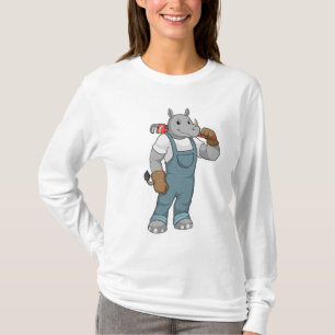 Rhino as Handyman with Water pump pliers T-Shirt