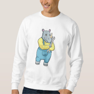 Rhino as Mechanic with Wrench Sweatshirt