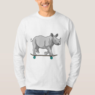 Rhino as Skater with Skateboard T-Shirt