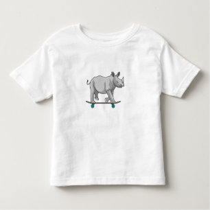 Rhino as Skater with Skateboard Toddler T-Shirt