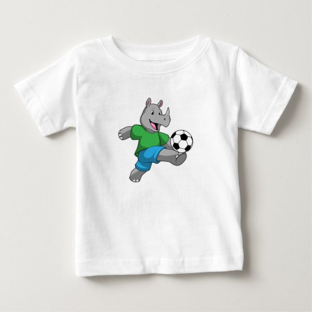 Rhino as Soccer player with Soccer Baby T-Shirt (Front)