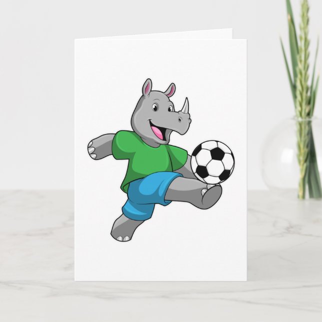 Rhino as Soccer player with Soccer Card (Front)