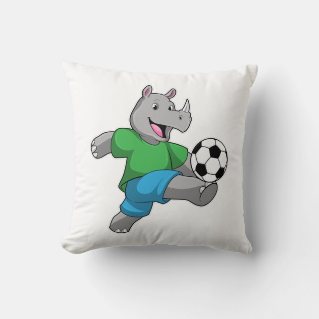 Rhino as Soccer player with Soccer Cushion (Front)