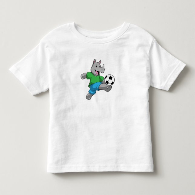 Rhino as Soccer player with Soccer Toddler T-Shirt (Front)