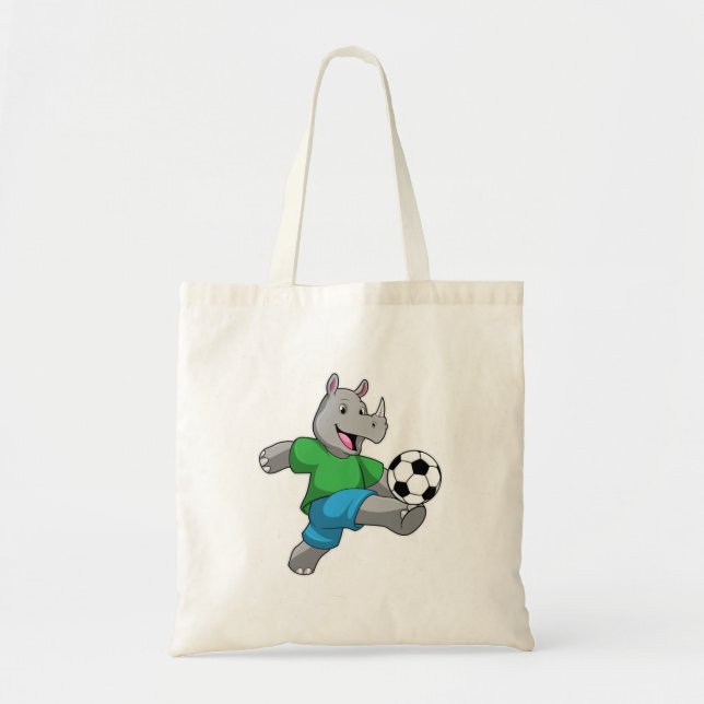 Rhino as Soccer player with Soccer Tote Bag (Front)