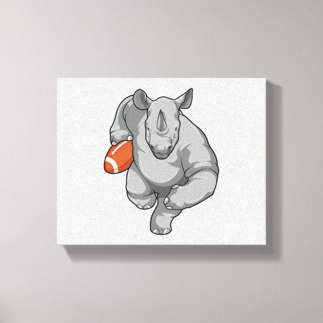 Rhino at Football Sports Canvas Print (Front)