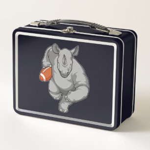 Rhino at Football Sports Metal Lunch Box