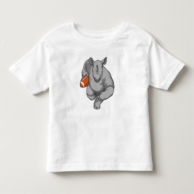 Rhino at Football Sports Toddler T-Shirt (Front)