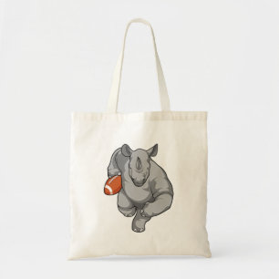 Rhino at Football Sports Tote Bag