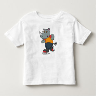 Rhino at Ice skating with Ice skates Toddler T-Shirt