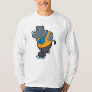 Rhino at Ice skating with Sling bag T-Shirt