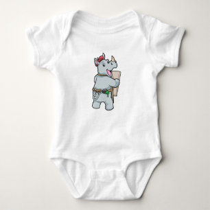 Rhino at Painting with Colors Baby Bodysuit