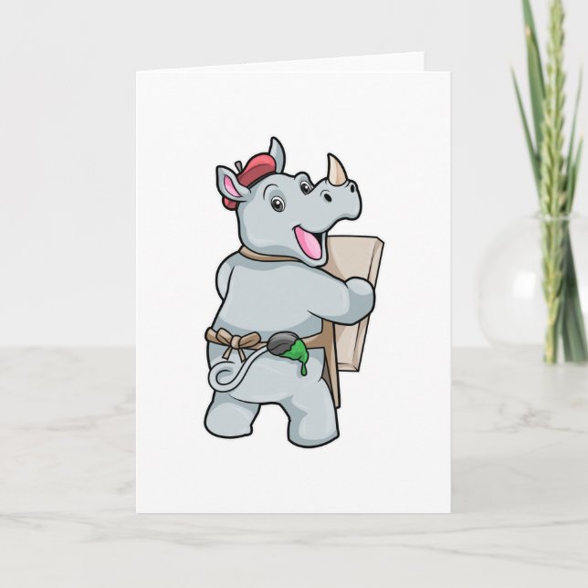 Rhino at Painting with Colours Card (Front)