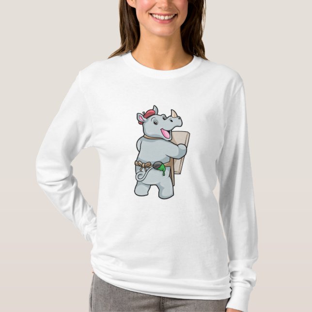 Rhino at Painting with Colours T-Shirt (Front)