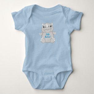 Rhino Baby Shower Safari Blue Bodysuit