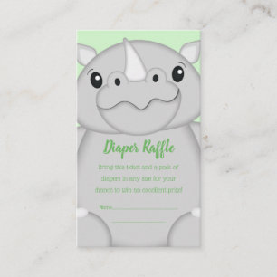 Rhino Baby Shower Safari Enclosure Card