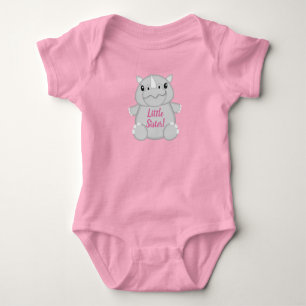 Rhino Baby Shower Safari Pink Girl Bodysuit