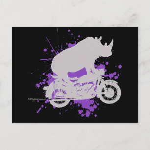 Rhino Biker Postcard