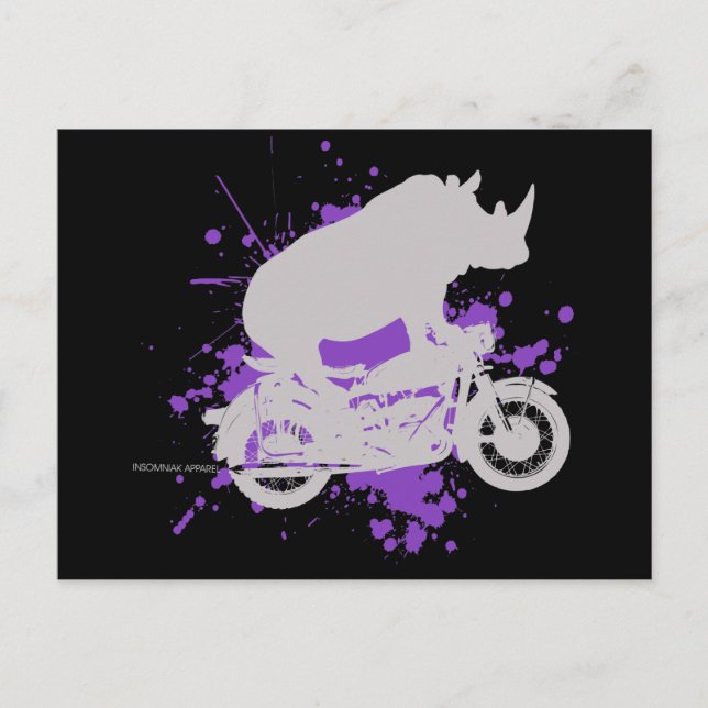 Rhino Biker Postcard (Front)
