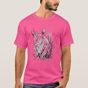 Rhino Breaks From Africa Animals Rhino Horns Wil T-Shirt
