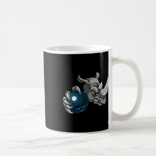 Rhino Cartoon Sports Rhinos Team Mascot Holding Bo Coffee Mug