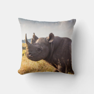 Rhino Cotton Throw Pillow