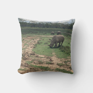 Rhino Cotton Throw Pillow