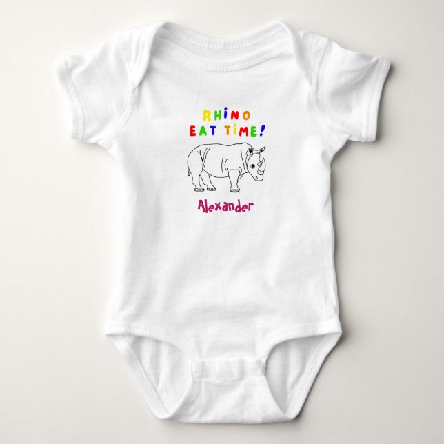 Rhino cute baby bodysuits (Front)