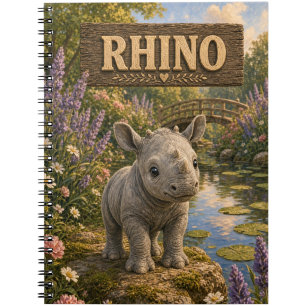 Rhino Cute Baby Storybook Nursery Animal Notebook