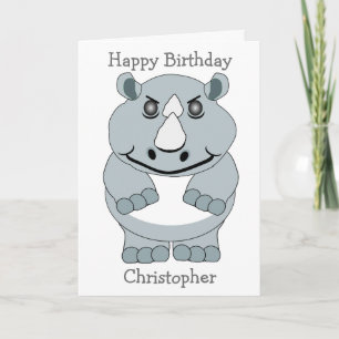 Rhino Design Birthday Card
