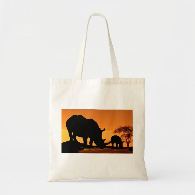 rhino family tote bag (Front)