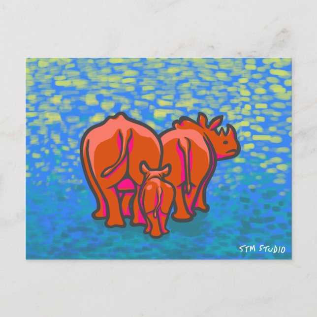 RHINO GRAFFITI ART Postcard (Front)