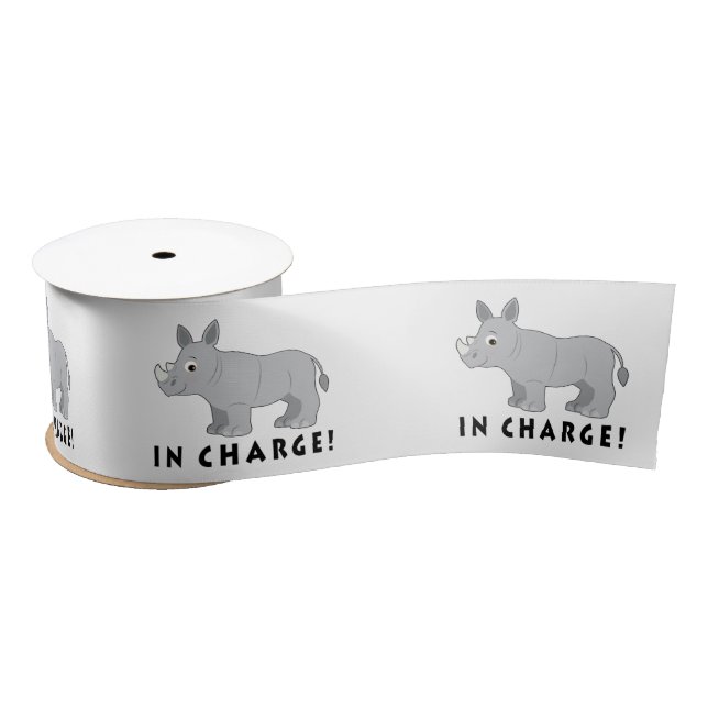 Rhino in Charge 3 Inches Satin Ribbon (Spool)