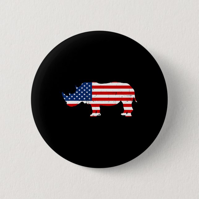 Rhino Lover Rhinoceros Horn Safari Wildlife Indepe 6 Cm Round Badge (Front)