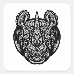RHINO MANDALA SQUARE STICKER