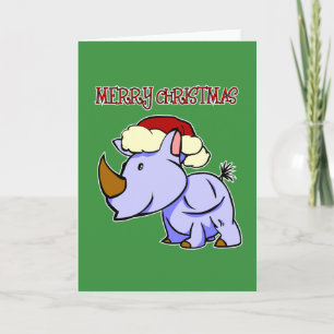 Rhino Merry Christmas Greeting Card