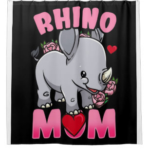 Rhino Mum Gift For Owner Rhino Mum Shower Curtain