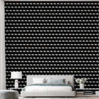 Rhino On Black Wallpaper