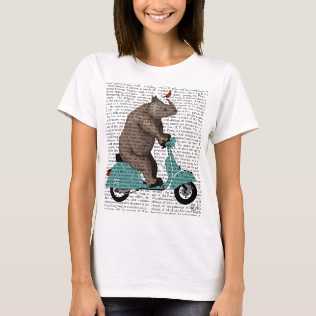 Rhino on Moped T-Shirt (Front)
